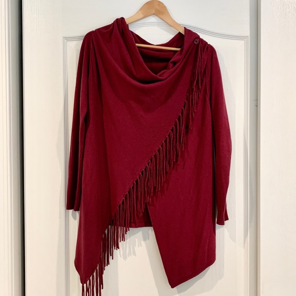 lovestitch Sweaters - Lovestitch Fringe Wrap Sweater